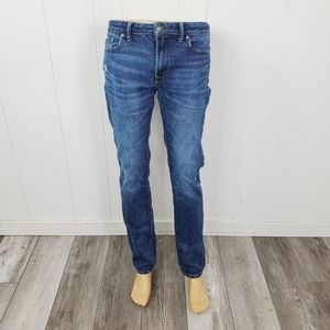 American Eagle Outfitter Men's Blue Stone Wash High-Rise Slim Straight Jeans 30